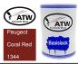Preview: Peugeot, Coral Red, 1344: 500ml Lackdose, von ATW Autoteile West.
